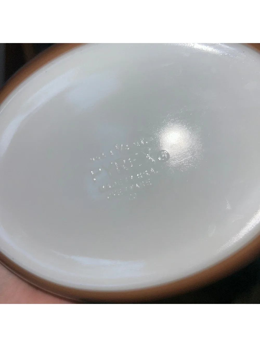 Pyrex Early American 043 1.5 Qt Brown Gold Oval Casserole Dish No Lid